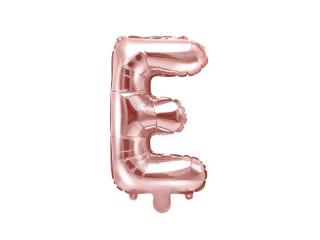 Balon foliowy Litera ""E"", 35cm, różowe złoto