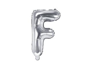 Balon foliowy Litera ""F"", 35cm, srebrny