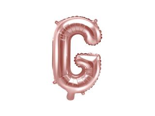 Balon foliowy Litera ""G"", 35cm, różowe złoto