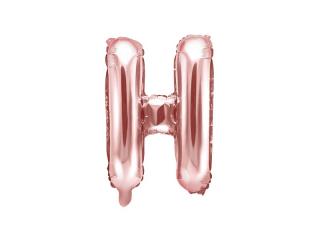 Balon foliowy Litera ""H"", 35cm, różowe złoto