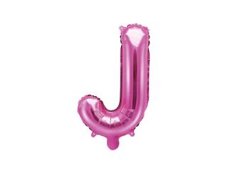 Balon foliowy Litera ""J"", 35cm, ciemny różowy