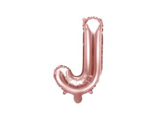 Balon foliowy Litera ""J"", 35cm, różowe złoto