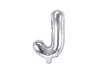 Balon foliowy Litera ""J"", 35cm, srebrny