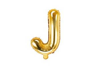 Balon foliowy Litera ""J"", 35cm, złoty