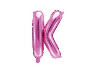 Balon foliowy Litera ""K"", 35cm, ciemny różowy