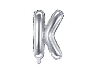 Balon foliowy Litera ""K"", 35cm, srebrny