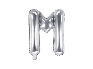 Balon foliowy Litera ""M"", 35cm, srebrny