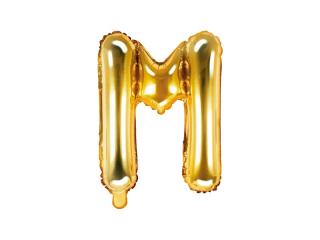Balon foliowy Litera ""M"", 35cm, złoty