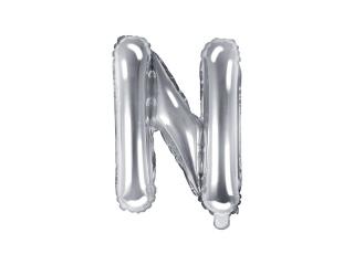 Balon foliowy Litera ""N"", 35cm, srebrny