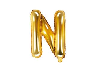 Balon foliowy Litera ""N"", 35cm, złoty