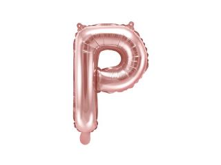 Balon foliowy Litera ""P"", 35cm, różowe złoto