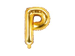 Balon foliowy Litera ""P"", 35cm, złoty