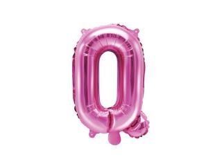 Balon foliowy Litera ""Q"", 35cm, ciemny różowy