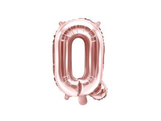 Balon foliowy Litera ""Q"", 35cm, różowe złoto