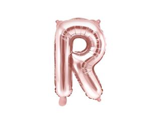 Balon foliowy Litera ""R"", 35cm, różowe złoto