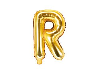 Balon foliowy Litera ""R"", 35cm, złoty