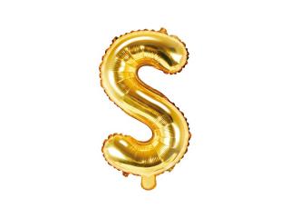 Balon foliowy Litera ""S"", 35cm, złoty