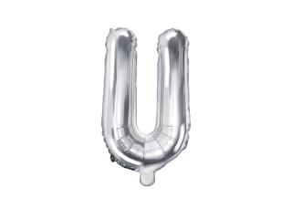 Balon foliowy Litera ""U"", 35cm, srebrny
