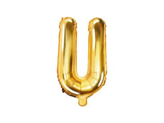Balon foliowy Litera ""U"", 35cm, złoty