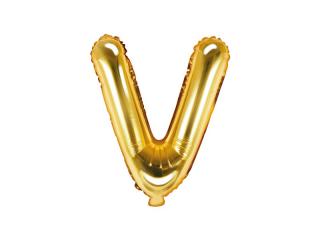 Balon foliowy Litera ""V"", 35cm, złoty