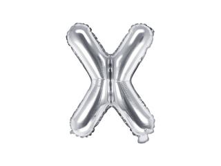 Balon foliowy Litera ""X"", 35cm, srebrny