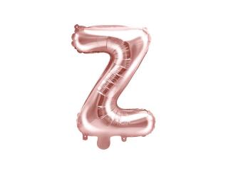 Balon foliowy Litera ""Z"", 35cm, różowe złoto
