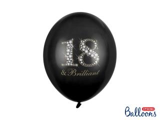 Balony 30cm, 18  Brilliant, Pastel Black (1 op. / 6 szt.)