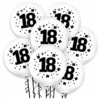 Balony na 18 urodziny biały  (5szt) - BAL11