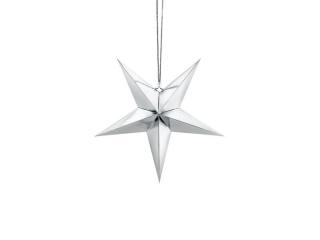 Gwiazda papierowa wisząca 30cm - Srebrna