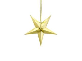Gwiazda papierowa wisząca 30cm - Złota