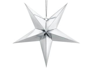 Gwiazda papierowa wisząca 70cm - Srebrna