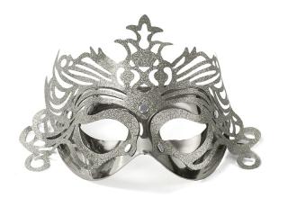 Maska  z ornamentem, srebrna  MAS2-018 1 szt