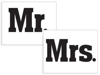Naklejki na buty  "Mr." "Mrs." (kpl.2 szt)