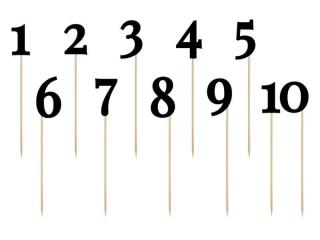Numery na stół czarne ( 11szt)  KPZ1-010