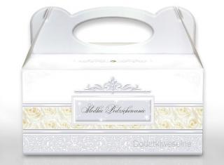 Pudełko na Ciasto   9- Biało Srebrne