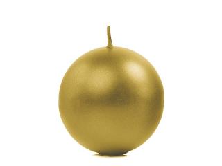 Świeca kula metalicza złota 6cm  (1 op)