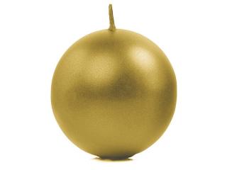 Świeca kula metalicza złota 8cm  (1 op)