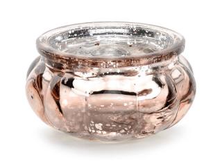 Świecznik szklany różowe złoto, 3cm  (4 szt.)