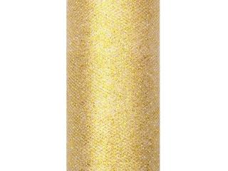 Tiul z brokatem gilttery - Złoty TIUG 15-019