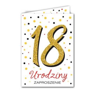 Zaproszenie na 18 urodziny brokatowe - ZB6823