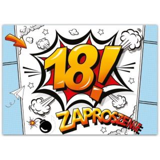 Zaproszenie na 18 urodziny Cartoon - ZX6812