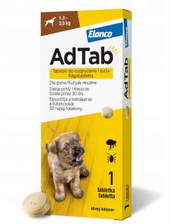 AdTab PIES Tabletka na pchły i kleszcze do rozgryzania 1,3-2,5 KG