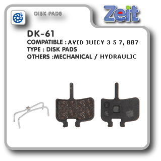 ZEIT-klocki okładziny DK-61 AVID JUICY 3/5/7 BB7 półmetaliczne