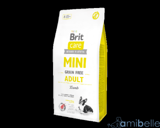 BRIT CARE MINI GRAIN-FREE ADULT Z JAGNIĘCINĄ 400g