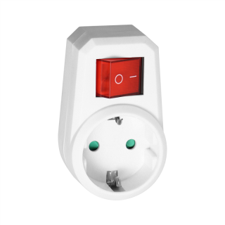 Adapter 1x2P+Z (Schuko) z włącznikiem, biały  OR-AE-13188(GS)/ORN