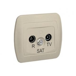 AKORD Gniazdo antenowe R-TV-SAT końcowe. Może być użyte jako gniazdo zakończeniowe do gniazd przelotowych R-TV-SAT; beż  AAS/12/KON