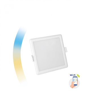 Algine Downlight 6W 230V 120st IP20 IK06 112x112x 35mm BiaŁy Kwadrat Cct+dim Wi-fi Spectrum Smart  SLI038018CCT/WOJ
