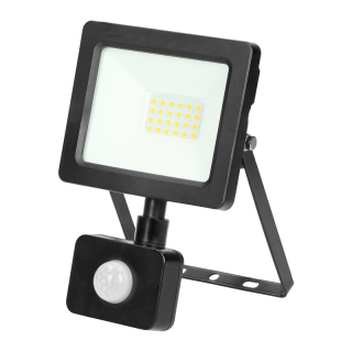 ALLED 20W Naświetlacz LED z PIR, 1500lm, IP44, 4000K, Alu+Glass  FL/R-1/ORN