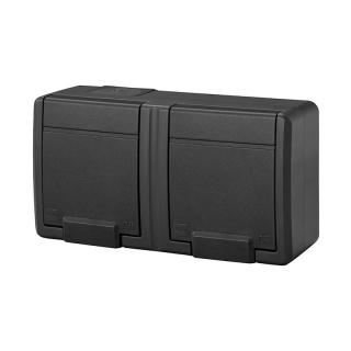 AQUANT gniazdo podwójne 2x2P+Z, antracytowy RAL 7016, IP55  5042-17/EPN