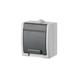 AQUANT IP55 gniazdo hermetyczne natynkowe pojedyncze z uziemieniem 2P+Z 16A IP55, szary; 1241-10, ELEKTRO-PLAST NASIELSK  1241-10/EPN